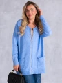 Sweter KARDIGAN ZAMEK Kieszenie VALESKA - Baby Blue