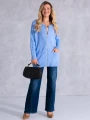Sweter KARDIGAN ZAMEK Kieszenie VALESKA - Baby Blue