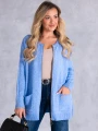 Sweter KARDIGAN ZAMEK Kieszenie VALESKA - Baby Blue