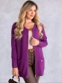Sweter KARDIGAN ZAMEK Kieszenie VALESKA - Violet