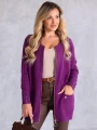 Sweter KARDIGAN ZAMEK Kieszenie VALESKA - Violet