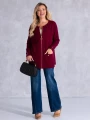 Sweter KARDIGAN ZAMEK Kieszenie VALESKA - Bordo