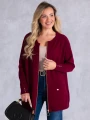 Sweter KARDIGAN ZAMEK Kieszenie VALESKA - Bordo