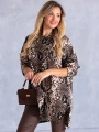Bluzka we wzory plus size - brown