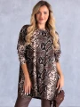 Bluzka we wzory plus size - brown