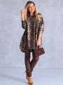 Bluzka we wzory plus size - brown