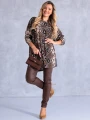 Bluzka we wzory plus size - brown