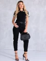 SPODNIE jeansowe mom fit z prostą nogawką SCARLETT - czarny
