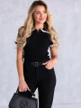 SPODNIE jeansowe mom fit z prostą nogawką SCARLETT - czarny