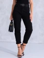 SPODNIE jeansowe mom fit z prostą nogawką SCARLETT - czarny