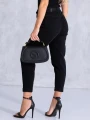 SPODNIE jeansowe mom fit z prostą nogawką SCARLETT - czarny