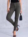 SPODNIE Rurki z Przeszyciami BRIANA - Khaki