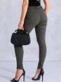 SPODNIE Rurki z Przeszyciami BRIANA - Khaki