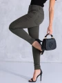 SPODNIE Rurki z Przeszyciami BRIANA - Khaki