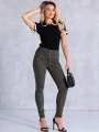SPODNIE Rurki z Przeszyciami BRIANA - Khaki