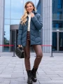 KURTKA Pikowana SKOS Kaptur LIVIA - Morski