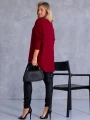 SWETER Gładki CIEPŁY Dłuższy Tył ALEXA - Bordo