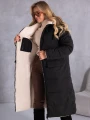 KURTKA Pikowana DWUSTRONNA Baranek TOVA - Czarny/biel