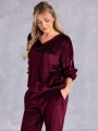 Welurowy KOMPLET Dresowy ESTERA - bordo