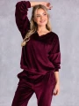 Welurowy KOMPLET Dresowy ESTERA - bordo