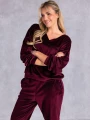 Welurowy KOMPLET Dresowy ESTERA - bordo