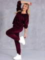 Welurowy KOMPLET Dresowy ESTERA - bordo
