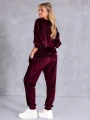 Welurowy KOMPLET Dresowy ESTERA - bordo