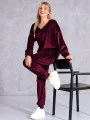 Welurowy KOMPLET Dresowy ESTERA - bordo