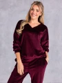 Welurowy KOMPLET Dresowy ESTERA - bordo