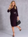 Elegancka SUKIENKA Z Ozdobą LESLIE - śliwka