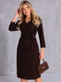 Elegancka SUKIENKA Z Ozdobą LESLIE - czekolada