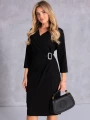 Elegancka SUKIENKA Z Ozdobą LESLIE - Czarny