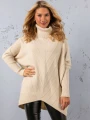 SWETER Tłoczenia GOLF Kieszenie DELILAH - ecru