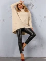 SWETER Tłoczenia GOLF Kieszenie DELILAH - ecru