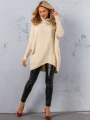 SWETER Tłoczenia GOLF Kieszenie DELILAH - ecru