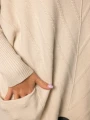 SWETER Tłoczenia GOLF Kieszenie DELILAH - ecru
