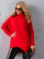 SWETER Tłoczenia GOLF Kieszenie DELILAH - czerwień