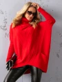 SWETER Tłoczenia GOLF Kieszenie DELILAH - czerwień