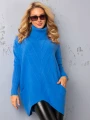 SWETER Tłoczenia GOLF Kieszenie DELILAH - blue
