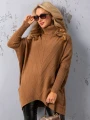 SWETER Tłoczenia GOLF Kieszenie DELILAH - mokka