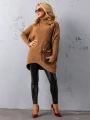 SWETER Tłoczenia GOLF Kieszenie DELILAH - mokka