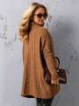 SWETER Tłoczenia GOLF Kieszenie DELILAH - mokka