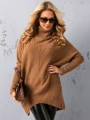 SWETER Tłoczenia GOLF Kieszenie DELILAH - mokka