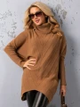SWETER Tłoczenia GOLF Kieszenie DELILAH - mokka