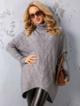 SWETER Tłoczenia GOLF Kieszenie DELILAH - szary