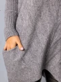 SWETER Tłoczenia GOLF Kieszenie DELILAH - szary