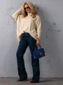 SWETER Kłosy GOLF Zawieszka JUDY - latte