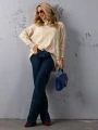 SWETER Kłosy GOLF Zawieszka JUDY - latte