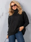 SWETER Kłosy GOLF Zawieszka JUDY - czarny