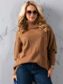 SWETER Kłosy GOLF Zawieszka JUDY - mokka